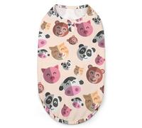 Cartoon, Animal Background, Cow, Pig Full Moon Dog Shirts Summer Pet T Shirts Soft Sleeveless Tank Top Pet Clothes for Small Puppy and Cats M