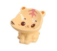 Cartoon Animal Ceramic Pet Bowl Oblique Mouth High-footed Neck Protection Anti-knock Eating Cute Food Water Basin for Cats and Dogs
