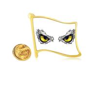 Cartoon Animal Chinese Dragon Eye Golden Metal Flag Lapel Pin Badge
