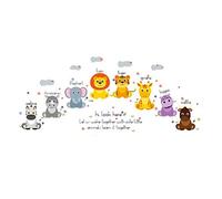 Cartoon Animal Design Removable Art Wallpaper for Living Room Bedroom TV Wall Stickers Home Decor