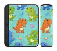 Cartoon Animal Dinosaur Colorful 2 pcs seat Belt Strap Cover, Release Stress to Your Neck and Shoulders, car Accessories Seatbelt Covers for Backpack Bag Truck 10x7.7 in accesorios