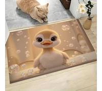 Cartoon Animal Doormats Inside Washable Non-slip 50x80cm Bubble Cute Little Yellow Duck Door Mat, Dirt Resist Entrance Mat Rug Low Profile Floor Mat for Front Door Kitchen Bathroom, Warm Yellow