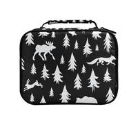 Cartoon Animal Forest Animals Elk Fox Hare Owl Colored Pencil Bag Large Capacity Pencil Case for Colouring Pencils Pen Bag Marker Organizer