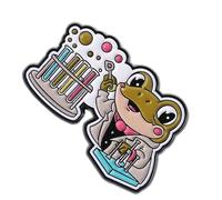 Cartoon Animal Frogs Chemist Lapel Pin with Microscope and Tests Tube Designs Science Theme Accessory for Enthusiasts Cartoon Brooch