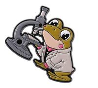 Cartoon Animal Frogs Chemist Lapel Pin with Microscope and Tests Tube Designs Science Theme Accessory for Enthusiasts Frogs Pin