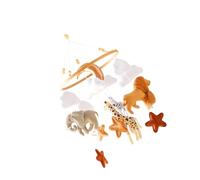 Cartoon Animal Kingdom Bed Bells Crib Mobile with Rotating Soothing Design for Baby Visual Tracking Auditory Engagement Infant Bed Toy