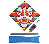 Cartoon Animal Kites for Kids and Adults Easy to Assemble and Fly Kite for Family Outdoor Games and Activities High Grade Plaid Cloth FRP Rod 98x98cm with Storage Bag