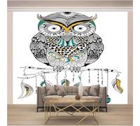 Cartoon Animal Owl Feathered Accent Art 3D Wallpaper Luxury Home Dining Decor Paste Sofa Living Room The Wall for Bedroom Mural-250cm×170cm