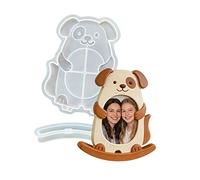 Cartoon Animal Photo Frame Silicone Mold Cats Dog Dinosaur Picture for Making Desktop Ornament Swing Base Photo