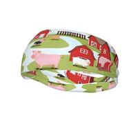 Cartoon Animal Pig Cow Pattern Sports Sweatband Headscarf Head Bands for Women Men Suitable for Running Yoga Fitness Football