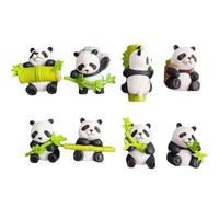 Cartoon Animal Refrigerator Magnets 8pcs Cute Panda Fridge Magnets Resin Panda Sculpture Decorative Refrigerator Magnets for Home Office