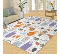 Cartoon Animal Rug Animal Themed Print Area Rugs Cute Children'S Carpet Lion Tiger Zoo Carpet for Living Room Study Bedroom Kids Room 60x90 cm