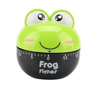 Cartoon Animal Shape Kitchen Timer Mechanical Cooking Timer Counters Clock for Kitchen Baking Frying Cooking Eggs Cookies Cakes ABS Material Green Pink Yellow Optional Size 6.5x7cm (Green)