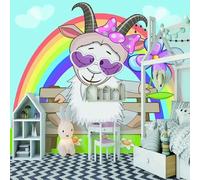 Cartoon Animal Sheep Rainbow Flowers 3D Wallpaper Luxury Home Dining Decor Paste Sofa Living Room The Wall for Bedroom Mural-350cm×256cm