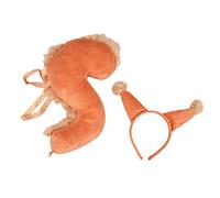 Cartoon Animal Squirrel Ears Headband & Tail Costume Kit Headwear For Party Halloween Fancy Dress Cosplay Unisex Headband For Women Novelty Headband For Women Halloween Birthday Party