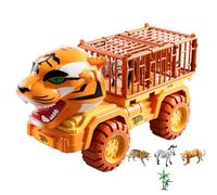 Cartoon Animal Transport Truck | Tiger Prison Car | Pull-Back Vehicle with Cute Design and Smooth Rolling Feature for Boys and Girls in School Classrooms, Birthday Parties, or Daily Imaginative Play