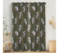 Cartoon Animals Blackout Curtains for Bedroom, 90"x90" Thermal Insulated Koalas, Tree Branches Black Out Curtains, Nice Drape Super Soft Blackout Blind for Living Room Kitchen Window Decor, 2 Panels