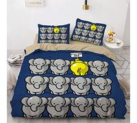 Cartoon Animals Duvet Cover Set with Matching Pillow Cases 120 Thread Count Guaranteed Quilt Protector Cover Premium Bedding Collection Extra Soft (200x200cm(Double),elephant)