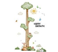 Cartoon Animals Height Measure Wallpaper Big Tree Wall Sticker Growth Chart Child Growth Ruler for Kids Room Nursery