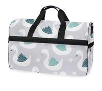 Cartoon Animals Lovely Swan Flower Travel Duffel Bag for Men Women Boys Girls Teens,Oversized Sports Gym Bag with Shoes Compartment Overnight Weekend Yoga Workout Bag Training Handbag