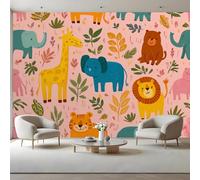 Cartoon Animals Wallpaper 150 x 105 cm Children's Style Photo Wall Murals | Photo Wallpaper Peel and Stick Wall Murals, Large Photo Wallpaper for Living Room Bedroom Dormitory Hotel Themed Rooms