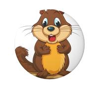 Cartoon Animated Beaver Button Pins 1 Pc, 2.4 Inch Round Button Badges Metal Personalized Picture Photo Pin Buttons Kit For Craft Supplies Christmas Diy Party Projects