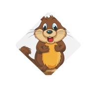 Cartoon Animated Beaver Car Air Freshener Hanging, Long Lasting Scented Car Aromatherapy Tablets, Rhombus Fragrance Scented Cards for Vehicles, Bedroom, Wardrobe White-style