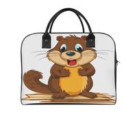 Cartoon Animated Beaver Laptop Tote Bag Casual Travel Handbag Multi Pocket Shoulder Bags for Work Travel