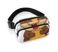 Cartoon Animated Beaver Waist Bag Fashion Fanny Bag with Adjustable Strap for Outdoor Workout Cycling Unisex, white, 20x13cm, Waist Bag
