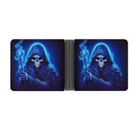 Cartoon Animated Grim Reaper Bifold Wallet Leather Slim Cash Card Holder Cute Purse