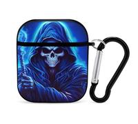 Cartoon Animated Grim Reaper Earphone Case Cover Compatible with AirPods 1&2 Shockproof Bluetooth Headset Case Black-style