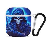 Cartoon Animated Grim Reaper Earphone Case Cover Compatible with AirPods 1&2 Shockproof Bluetooth Headset Case White-style