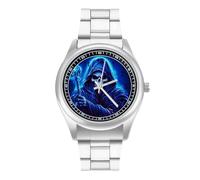 Cartoon Animated Grim Reaper Men's Casual Watch with Stainless Steel Strap Alloy Quartz Wrist Watches