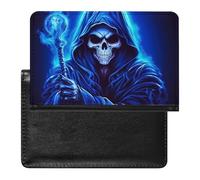 Cartoon Animated Grim Reaper Passport Wallet Cute Passport Case with Card Slot Travel Passport Holder Cover