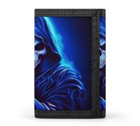 Cartoon Animated Grim Reaper Trifold Wallet Cute Card Slots Holder Clutch Purse Wallets for Men Women