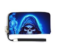 Cartoon Animated Grim Reaper Womens Wristlet Wallet Leather Long Purse Card Holder Clutch Handbag