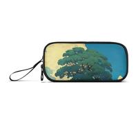 Cartoon Animation Sense Yellow Field Nylon Large Pencil Bag High Capacity Pencil Case for Boys Stationery Bag for Preppy School Girls