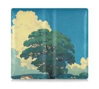 Cartoon Animation Sense Yellow Field Pu Leather Car Registration and Insurance Card Holder Prefect Car Essentials Wallet for Driver Auto Owners Trailer Motorcycle Boat