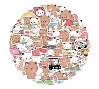 Cartoon Anime Stickers Kids 100PCS Panda Sticker Bubu Dudu Waterproof Stickers Cute Phone Skateboard Scrapbook Phone Computer for Kids Teens Gift
