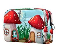 Cartoon Ants at The Mushroom House Cosmetic Bag for Women, Travel Toiletries Bags Large Makeup Handy Pouch Organiser Bag with Zipper