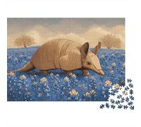 Cartoon Armadillo in The Chrysanthemum Field 1000pcs (75x50cm) Erwachsenenpuzzle - Erwachsenenpuzzle DIY-Puzzlespielzeug