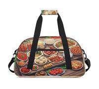 Cartoon Asian Food Duffel Bags for Women Men Kids Girls Boys Overnight Weekender Travel Bag 24L Sport Gym Duffel Bag Practice Tote Carry Bag