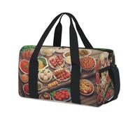 Cartoon Asian Food Sport Duffel Bags for Kids Girls Boys Women Men Overnight Weekender Travel Bag Tote Carry Gym Casual Duffel Bags