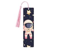 Cartoon Astronaut Bookmark Space Planet Wooden Bookmark with Tassel Book Mark for Women Men Reading Page Markers Gifts for Book Lovers