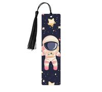 Cartoon Astronaut Bookmark Space Planet Wooden Bookmark with Tassel Book Mark for Women Men Reading Page Markers Gifts for Book Lovers
