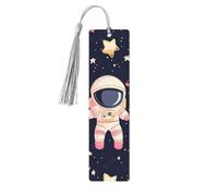 Cartoon Astronaut Bookmark Space Planet Wooden Bookmark with Tassel Book Mark for Women Men Reading Page Markers Gifts for Book Lovers