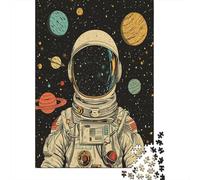 Cartoon Astronaut Jigsaw Puzzles Puzzles for Adults Kids. 1000 Piece Sci Fi Planets Impossible Challenge Toy Educational Games Home Decoration for Educational Games Gifts 1000pcs (75x50cm)