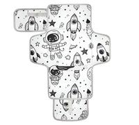 Cartoon Astronauts Moon Stars Black Reusable Changing Pads with Tissue Pocket Baby Portable Changing pad with Built-in Pillow cambiador de pa?ales para Bebes