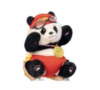 Cartoon Athlete Panda Plush Toy Stuffed Doll - 30cm Sports-Style Soft Plush Doll with Medal and Goggles, Cute Panda Plush for Home Decor, Kids' Room, Collectible and Playtime Fun