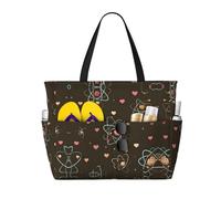 Cartoon Atom Model Printed High-Capacity Beach Travel Bag to Meet All Your Travel Needs